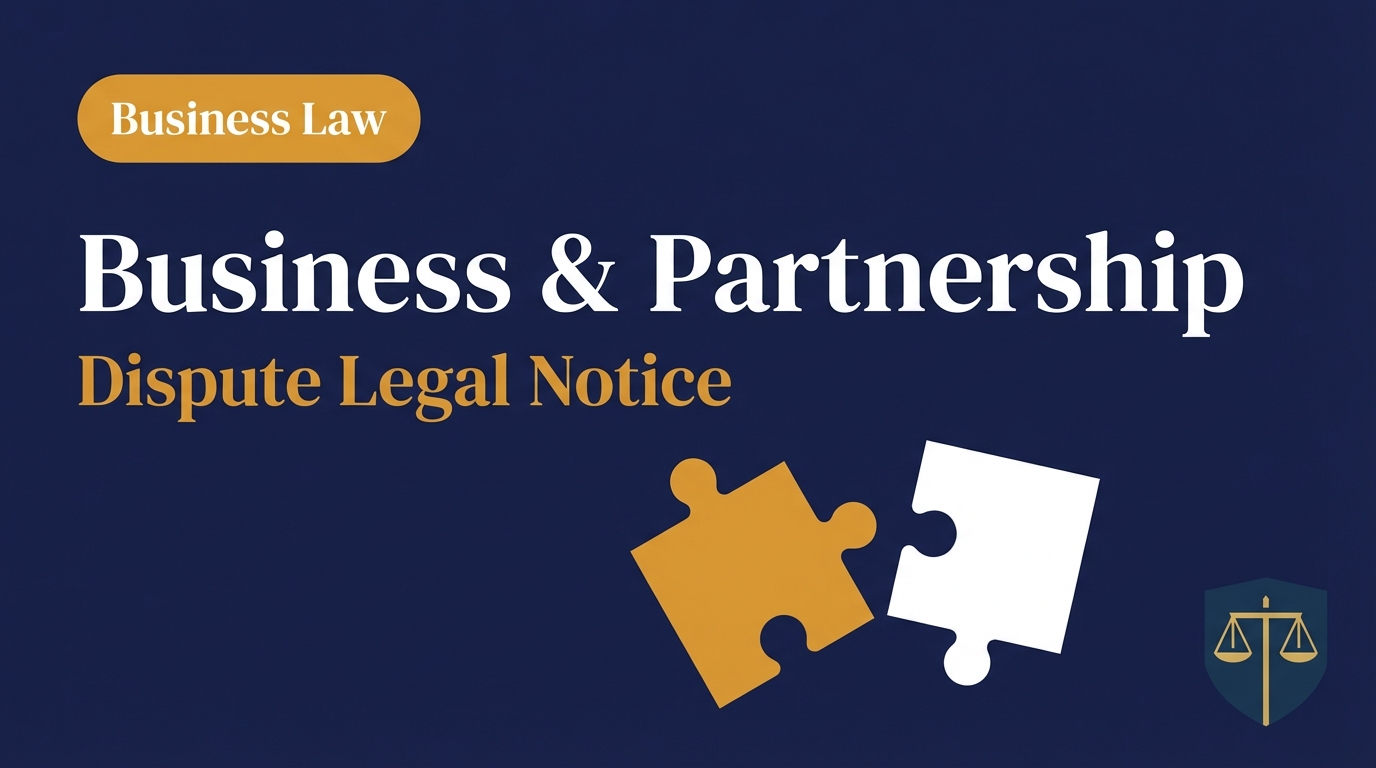 Legal Notice for Business & Partnership Disputes in India | OpenVakil