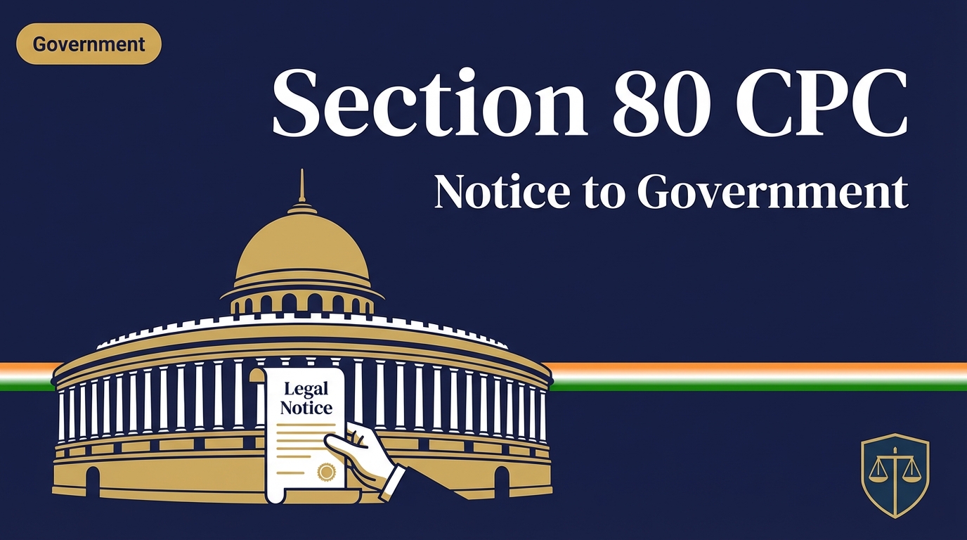 Section 80 Form.pdf Legal Notice to Government / Municipal Authority Under Section 80 CPC ...